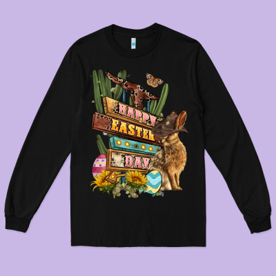 Easter Day Rodeo Long Sleeve Tee Designed By Lillyallendesigns