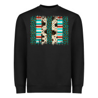 Black leopard cowhide brush stroke Heavyweight Sweatshirt - Artiststas