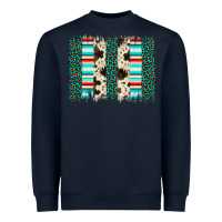 Navy leopard cowhide brush stroke Heavyweight Sweatshirt - Artiststas