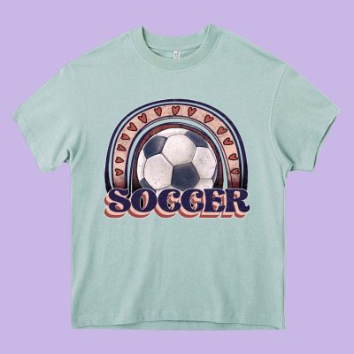 Soccer Rainbow Heavy Core Tee Designed By Jahusdesignshop