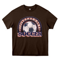 Chocolate Brown soccer rainbow Heavy Core Tee - JahusDesignShop