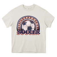 Cream soccer rainbow Heavy Core Tee - JahusDesignShop