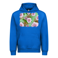 Cobalt Pink Roses Background Urban Hoodie - LillyAllenDesigns