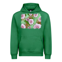 Emerald Pink Roses Background Urban Hoodie - LillyAllenDesigns