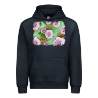 Navy Pink Roses Background Urban Hoodie - LillyAllenDesigns