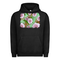 Pigment Black Pink Roses Background Urban Hoodie - LillyAllenDesigns