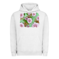 Pigment Lunar Rock Pink Roses Background Urban Hoodie - LillyAllenDesigns