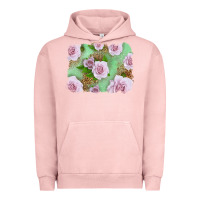 Pigment Salmon Pink Roses Background Urban Hoodie - LillyAllenDesigns