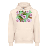 Sandshell Pink Roses Background Urban Hoodie - LillyAllenDesigns