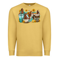 Antique Gold horses coffee cups Premium Sweatshirt - OliviaCreatesArt