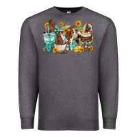 Charcoal Heather horses coffee cups Premium Sweatshirt - OliviaCreatesArt