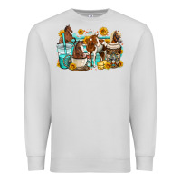 Dove Grey horses coffee cups Premium Sweatshirt - OliviaCreatesArt