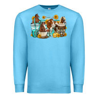 Ocean Blue horses coffee cups Premium Sweatshirt - OliviaCreatesArt