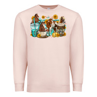 Pale Pink horses coffee cups Premium Sweatshirt - OliviaCreatesArt