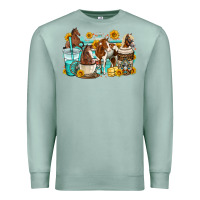 Seafoam horses coffee cups Premium Sweatshirt - OliviaCreatesArt