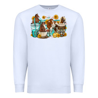 White horses coffee cups Premium Sweatshirt - OliviaCreatesArt