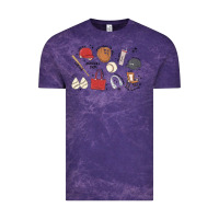 Cloud Purple baseball mom Vintage Tee - MaliasSmallBusiness