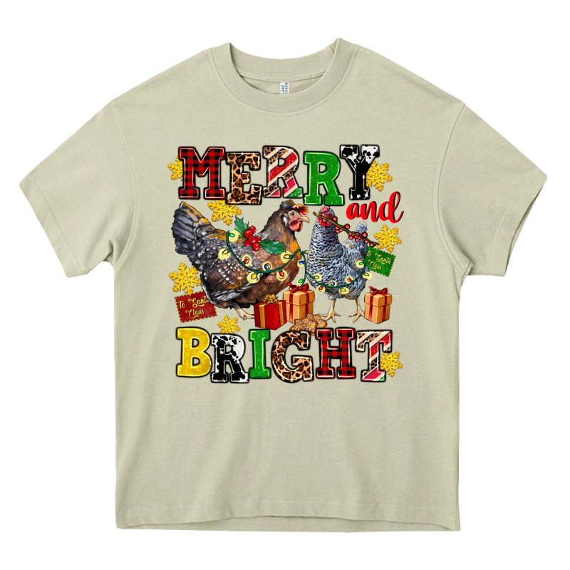 Chicken Merry And Bright Heavy Core Tee by AdoDesignShop | Teevron