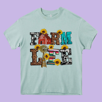 Western Farm Life Heavy Core Tee Designed By Artiststas