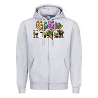 Heather Grey Egg hunter Easter Day Zipper Hoodie - HowdyJamesFarm