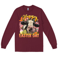 Burgundy Happy Easter Day Long Sleeve Tee - LillyAllenDesigns