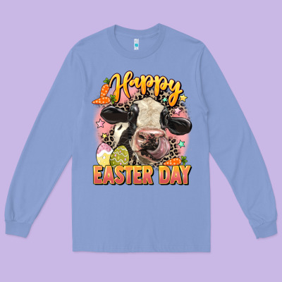 Happy Easter Day Long Sleeve Tee Designed By Lillyallendesigns