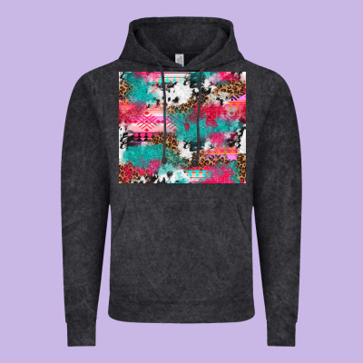 Leopard Cowhide Pink Turquoise Glitter Vintage Hoodie Designed By Nancycooperartshop