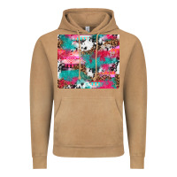 Vintage Camel leopard cowhide pink turquoise glitter Vintage Hoodie - NancyCooperArtShop