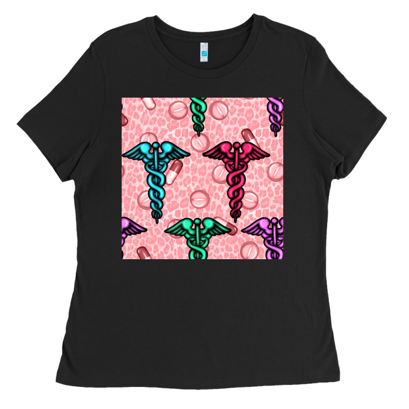Medicine Seamless Pattern Ladies Tee by BundleAndBundleShop | Teevron
