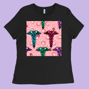 Medicine Seamless Pattern Ladies Tee Designed By Bundleandbundleshop
