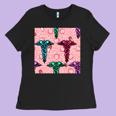 Medicine Seamless Pattern Ladies Tee Designed By Bundleandbundleshop