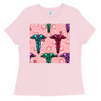 Bubblegum Pink Medicine Seamless Pattern Ladies Tee - BundleAndBundleShop