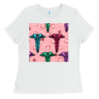 White Medicine Seamless Pattern Ladies Tee - BundleAndBundleShop