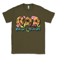 Army Green god is my refuge and strength Classic Tee - MaliasSmallBusiness