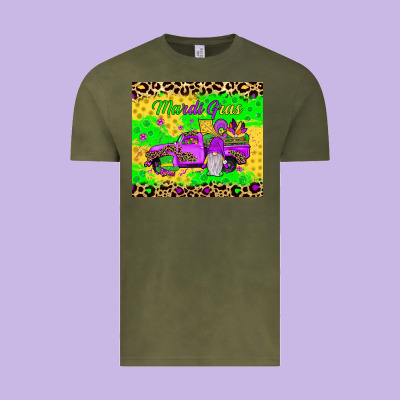 Mardi Gras Gnome Truck Vintage Tee Designed By Jahusdesignshop