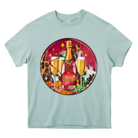 Arona christmas champagne bottle and champagne's Heavy Core Tee - AdoDesignShop