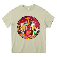 Mossy christmas champagne bottle and champagne's Heavy Core Tee - AdoDesignShop