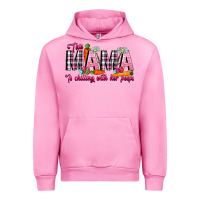 Fuchsia Pink This Mama Is Chilling With Her Peeps Urban Hoodie - CowhideDigitalArt