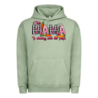 Pigment Oil Green This Mama Is Chilling With Her Peeps Urban Hoodie - CowhideDigitalArt
