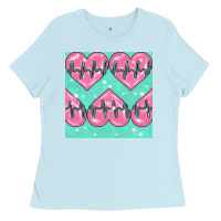 Baby Blue Nursing Heart Seamless Pattern Ladies Tee - BundleAndBundleShop