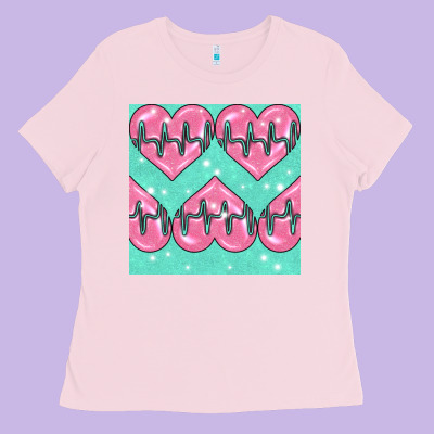 Nursing Heart Seamless Pattern Ladies Tee Designed By Bundleandbundleshop