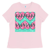 Bubblegum Pink Nursing Heart Seamless Pattern Ladies Tee - BundleAndBundleShop