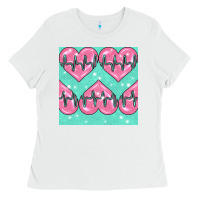 White Nursing Heart Seamless Pattern Ladies Tee - BundleAndBundleShop