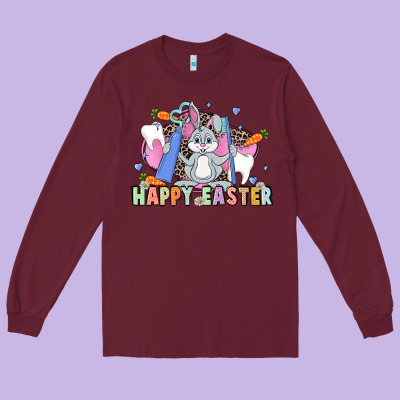 Easter Easter Dental Long Sleeve Tee Designed By Lillyallendesigns