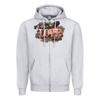 Heather Grey Love America 4th of july Zipper Hoodie - HowdyJamesFarm