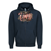 Navy Love America 4th of july Zipper Hoodie - HowdyJamesFarm