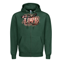 Sports Green Love America 4th of july Zipper Hoodie - HowdyJamesFarm