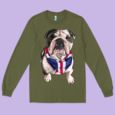 English Dog Long Sleeve Tee Designed By Ranaportraitstore