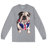 Heather Grey English Dog Long Sleeve Tee - RanaPortraitStore