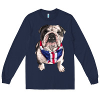 Navy English Dog Long Sleeve Tee - RanaPortraitStore